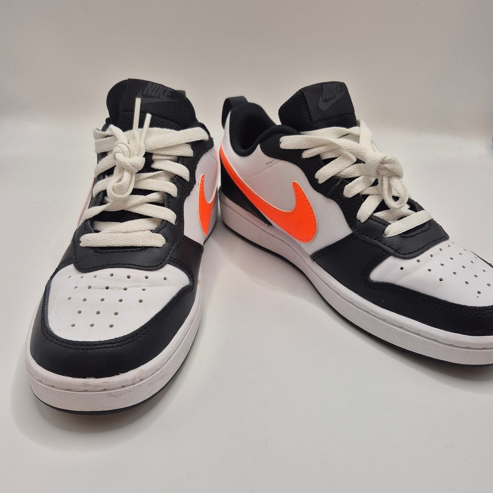 Nike Court Borough Low 2 GS White Black Bright Crimson BQ5448-115 Size 5.5Y